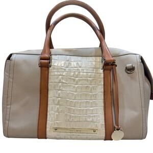 Brahmin Large Gemma Satchel Bag in Macaroon Lady Vineyard Croc
